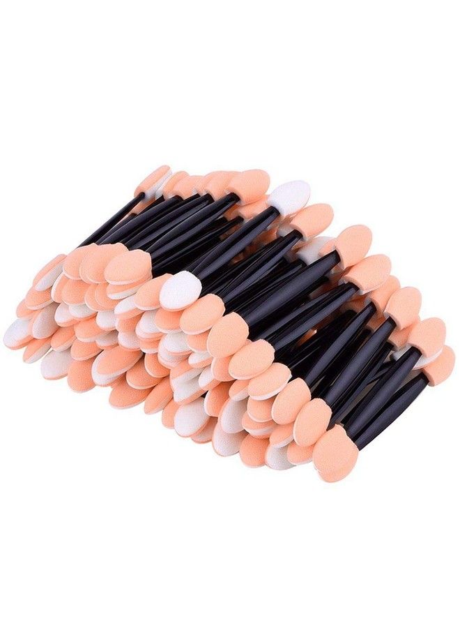 Nesa Disposable Makeup Brush Set (Doublesided Oval Makeup Eye Shadow Brush Sponge Applicator 50 Pcs) Black - Image 1