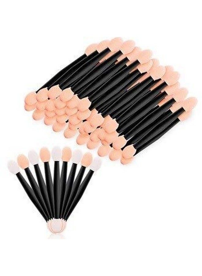 Nesa Disposable Makeup Brush Set (Doublesided Oval Makeup Eye Shadow Brush Sponge Applicator 50 Pcs) Black - Image 5