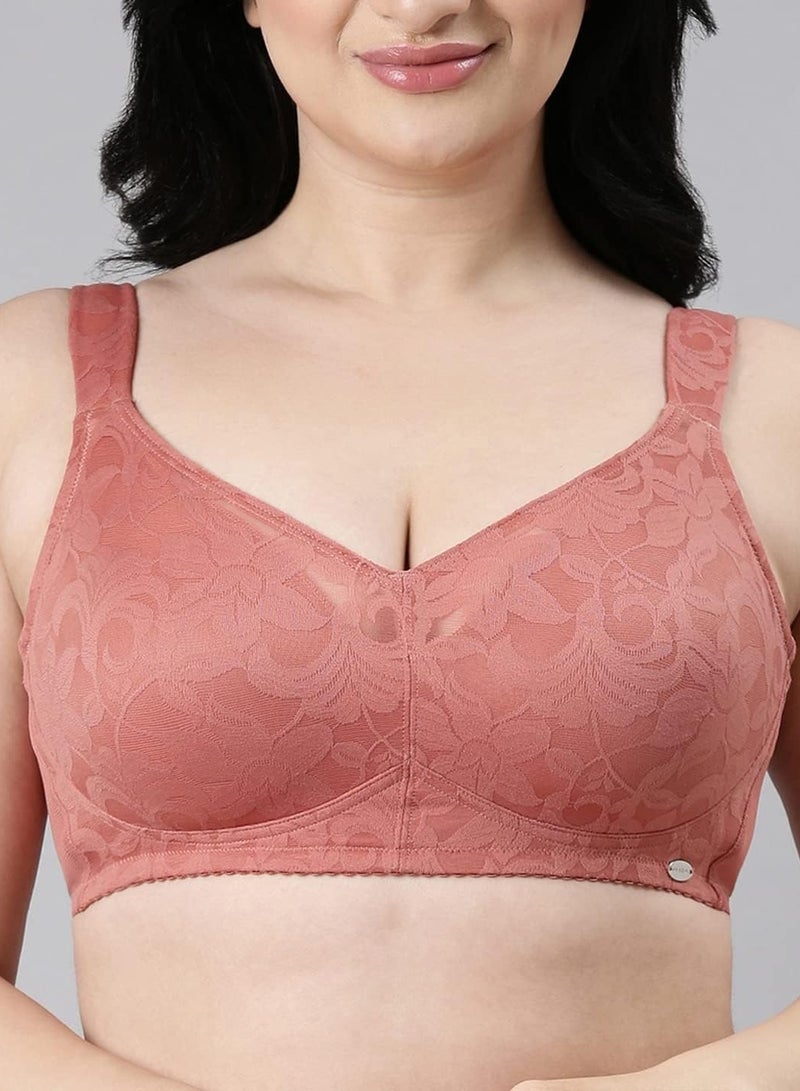 enamor Women Full Coverage T-shirt Bra Non-Wire Rosette - Image 3