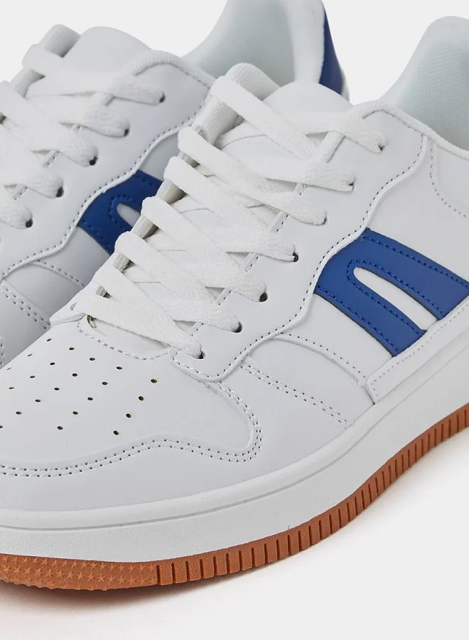 Styli Active Textured Low Top Lace Up Sneakers