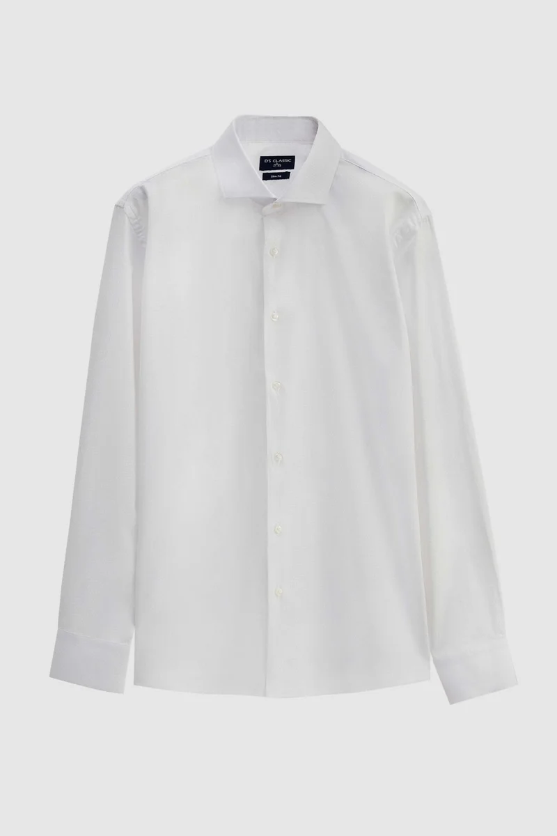 D'S DAMAT Ds Damat Slim Fit White Dobby Shirt