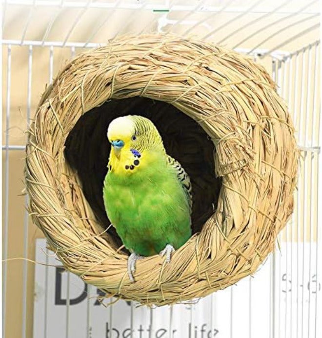 ANTOLE Handmade Straw Natural Bird Nest/Pigeon Bird House Parrot Nest Warm Pet Bedroom Courtyard Bird Cages Adornment - Image 1