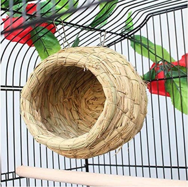 ANTOLE Handmade Straw Natural Bird Nest/Pigeon Bird House Parrot Nest Warm Pet Bedroom Courtyard Bird Cages Adornment - Image 2