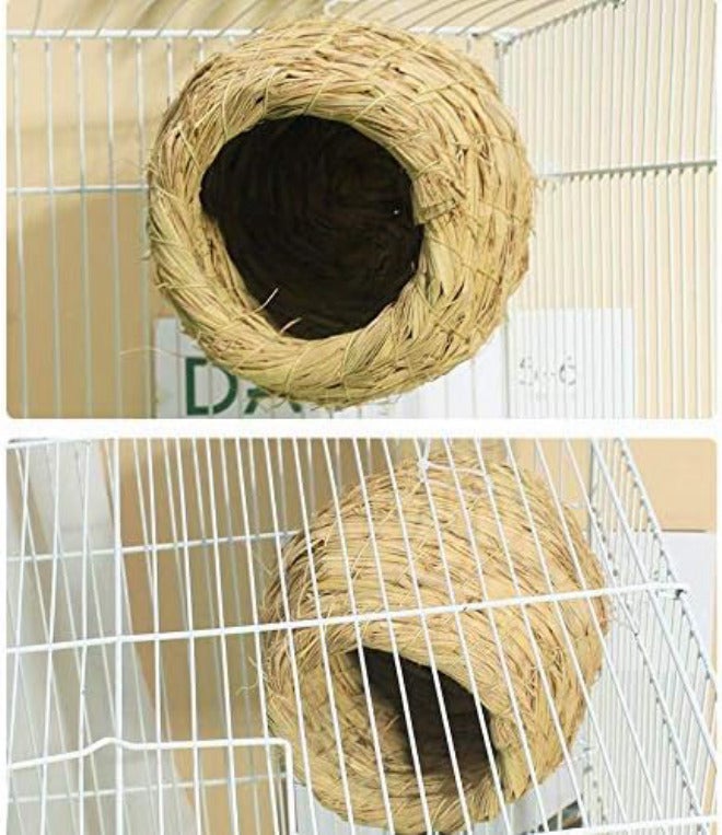 ANTOLE Handmade Straw Natural Bird Nest/Pigeon Bird House Parrot Nest Warm Pet Bedroom Courtyard Bird Cages Adornment - Image 3