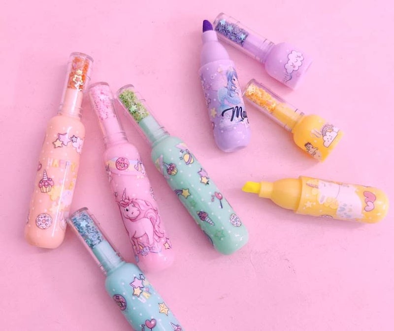 Tera13 Highlighter for Girls (1 Set 6 Pcs) Unicorn Marker Pen, Different Colour Highlighter for Kids, Return Gifts for Kids, Highlighter Marker for Stationery Items for Kids - Image 3