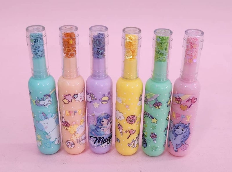 Tera13 Highlighter for Girls (1 Set 6 Pcs) Unicorn Marker Pen, Different Colour Highlighter for Kids, Return Gifts for Kids, Highlighter Marker for Stationery Items for Kids - Image 1