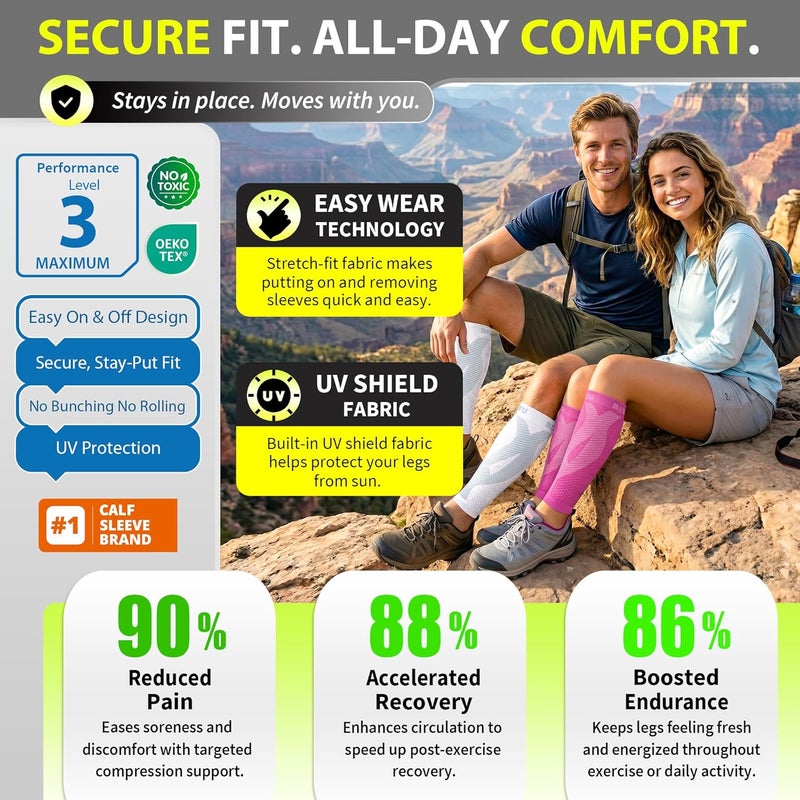 BLITZU Calf Compression Sleeves for Men and Women - Footless Compression Socks for Shin Splints and Varicose Veins Relief - Image 5