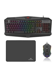 INFINIARC S115 Gaming Keyboard Arabic And English, Gaming Mouse, and Mouse Pad Combo Powered BY REDRAGON  - Image 1