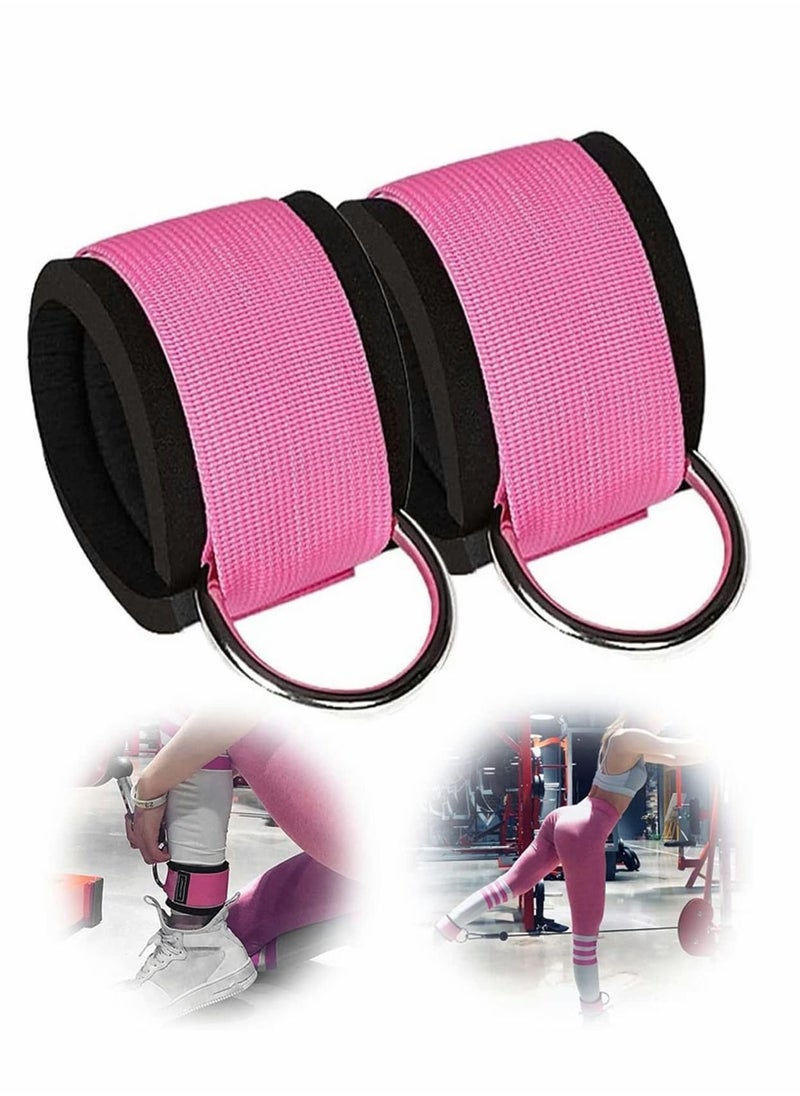 Y&D - Fitness Ankle Strap, 2 Pcs Strap For Cable Machines Kickbacks Glute Workouts Leg Extensions Curls and Hip Abductors for Women (Pink) - Image 1