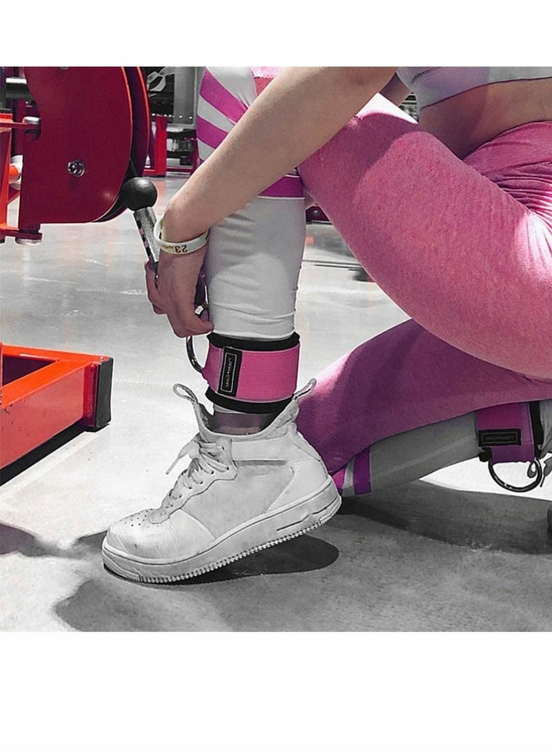 Y&D - Fitness Ankle Strap, 2 Pcs Strap For Cable Machines Kickbacks Glute Workouts Leg Extensions Curls and Hip Abductors for Women (Pink) - Image 1