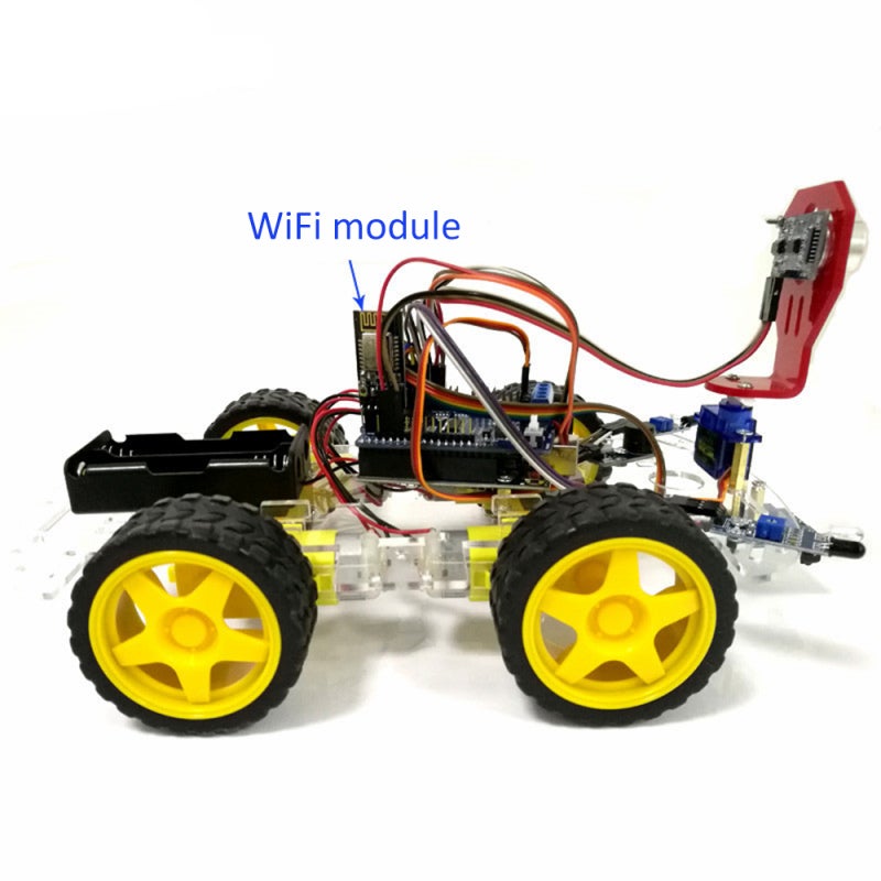 Smart Car: Arduino UNO R3 - Multi-Function WiFi Control Robot Car With 2-Way Motor Drive, 16-Channel Servo Shield, Ultrasonic Sensor for Arduino IDE Developers - Image 5