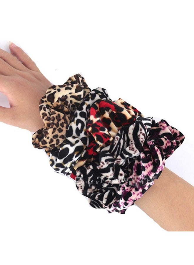 CONOFA Women's Leopard Scrunchies Animal Print velvet Scrunchy Hair Bow Chiffon Ponytail Holder Elastic Bobbles Hair Ties Bands Scrunchie 9 Pack - Image 4