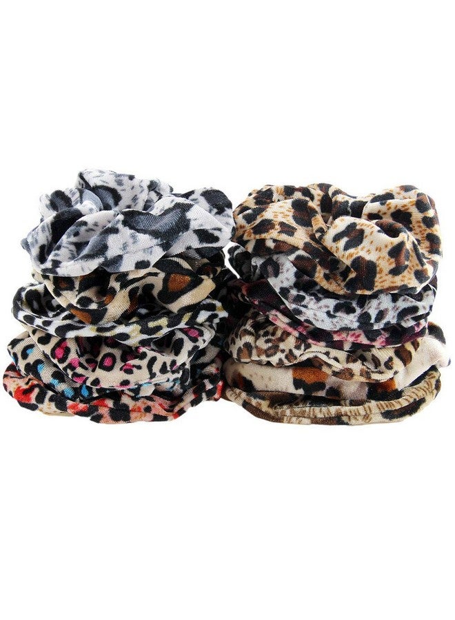 CONOFA Women's Leopard Scrunchies Animal Print velvet Scrunchy Hair Bow Chiffon Ponytail Holder Elastic Bobbles Hair Ties Bands Scrunchie 9 Pack - Image 3