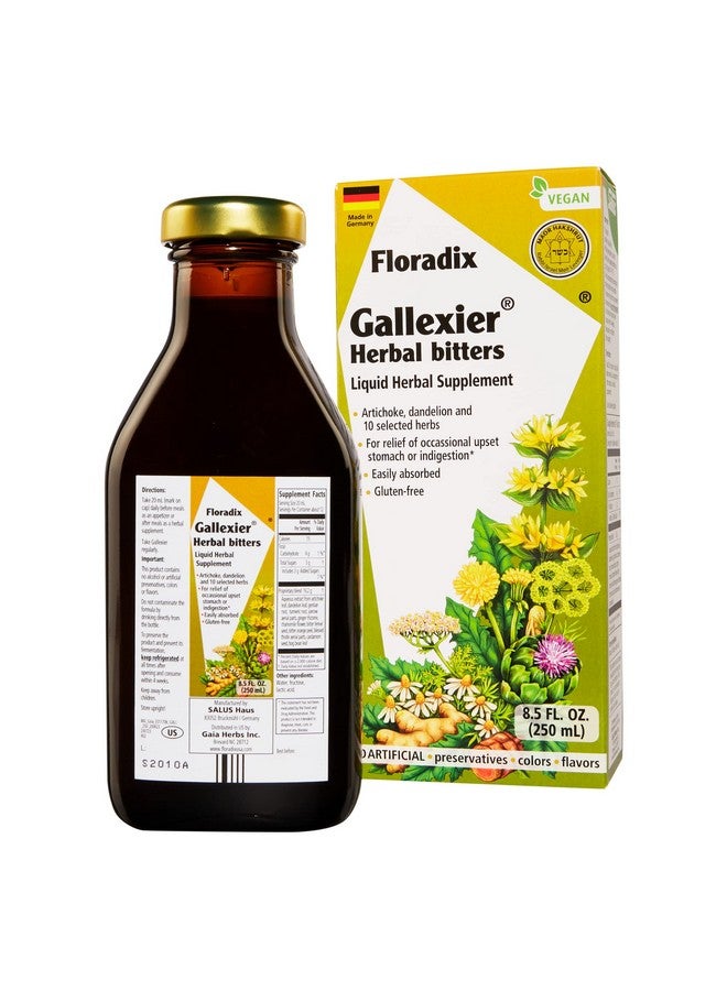 Floradix مكمل سائل من جالكسير للأعشاب النباتية المريرة لدعم الهضم 8.5 أونصة - Image 1