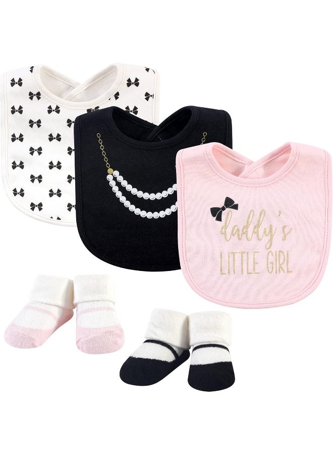 Little Treasure Little Treasure Baby Girls' Bib and Socks Set  - Image 1