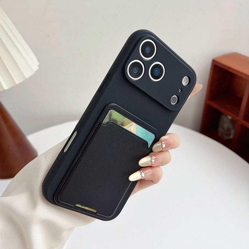 Purple Minimalist Card Slot Phone Case Anti Drop Compatible iPhone 16 - Image 3