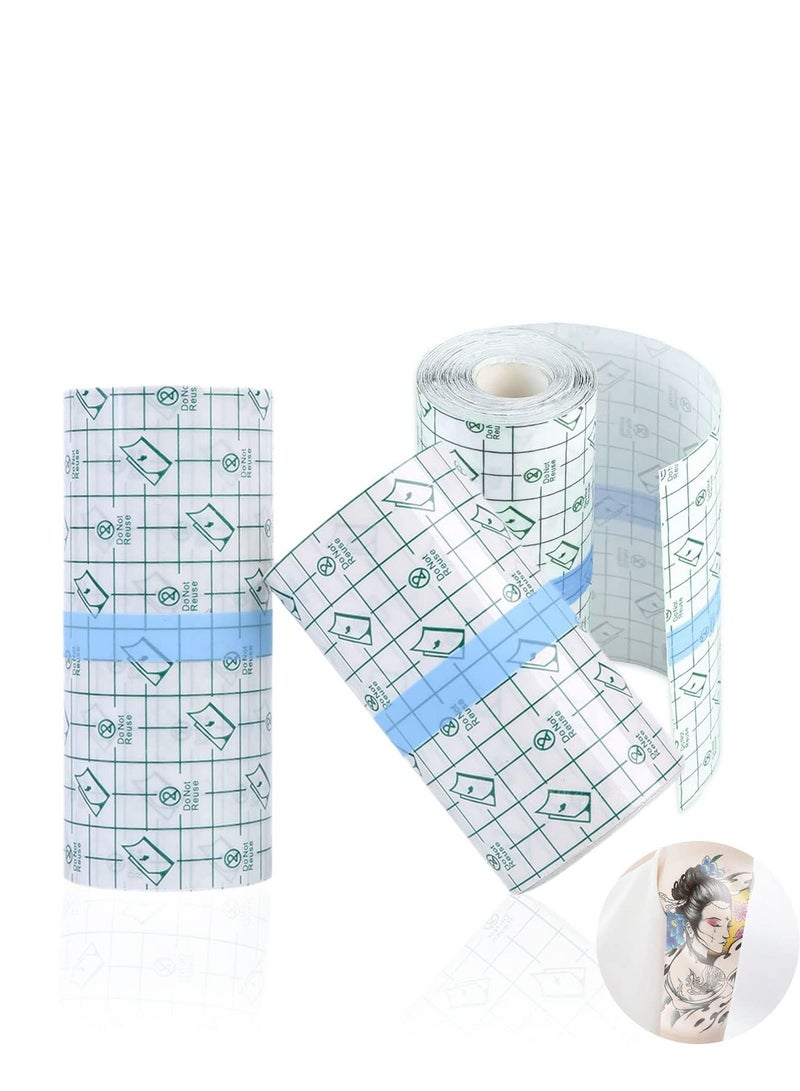 ضمادة العناية بعد الوشم الشفافة، فيلم شفاء مضاد للبكتيريا للجروح، حماية جلدية مرنة (2 م × 15 سم) - Image 1