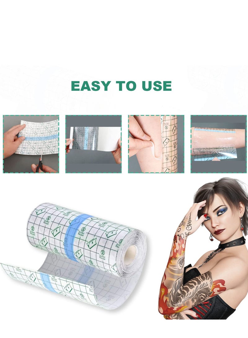 ضمادة العناية بعد الوشم الشفافة، فيلم شفاء مضاد للبكتيريا للجروح، حماية جلدية مرنة (2 م × 15 سم) - Image 5