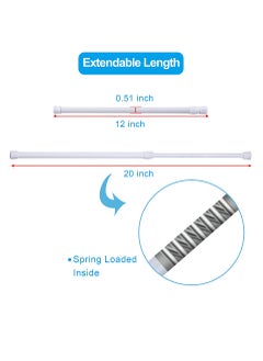 SYOSI Extendable Rod, 6 Pack Cupboard Bars Adjustable Spring Tension Rods White Refrigerator Bar for DIY Projects, 12 to 20 Inches  - Image 5