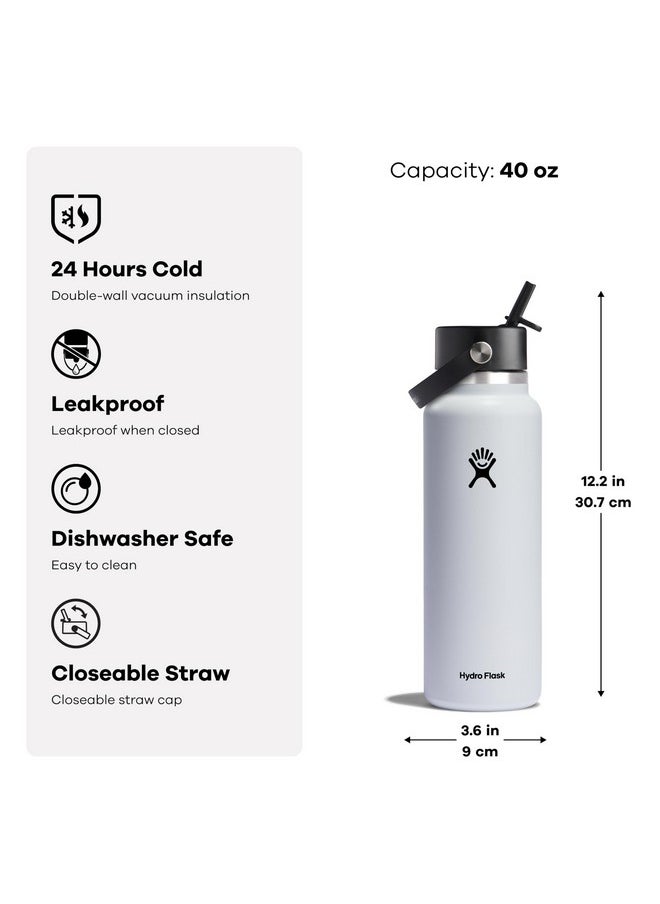 Hydro Flask Hydro Flask 40 Oz Wide Flex Straw Cap Stainless Steel Lime  - Image 2