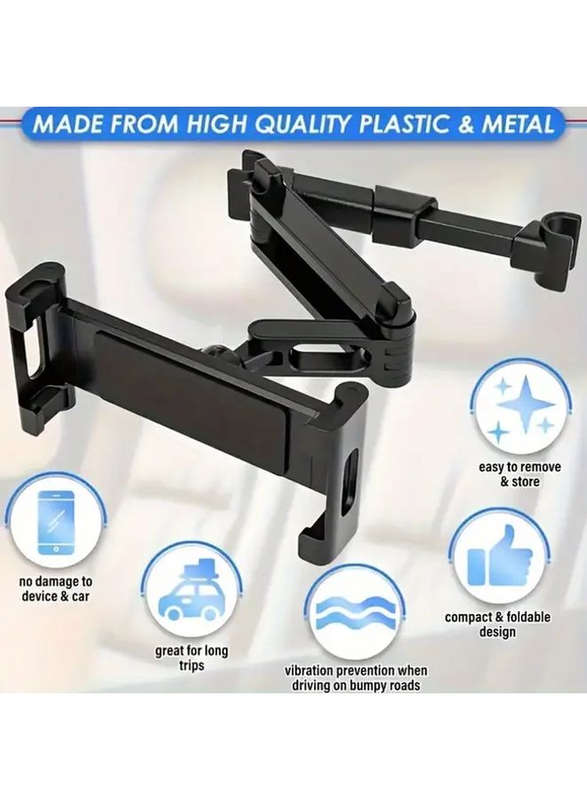 Adjustable Black Car Headrest Tablet Holder Mount For 4 7 To 12 9 Inch Devices - Image 2