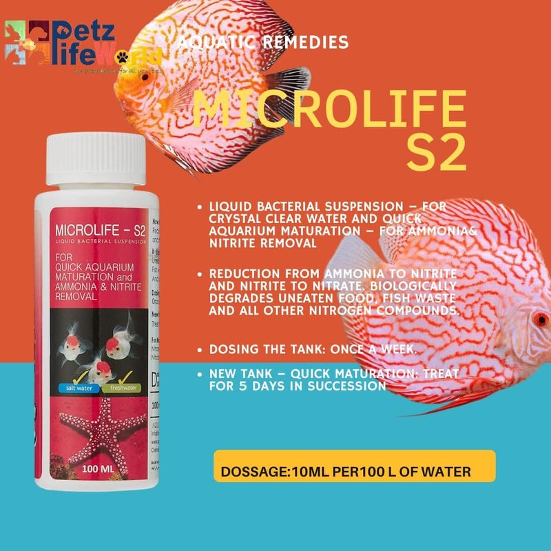 VAYINATO علاجات مائية (عبوة من 3) مجموعة من منقيات مياه أحواض السمك | شفاء الإجهاد-100مل | ميكرولايف S2-100مل | كلور أوى-100مل - Image 5