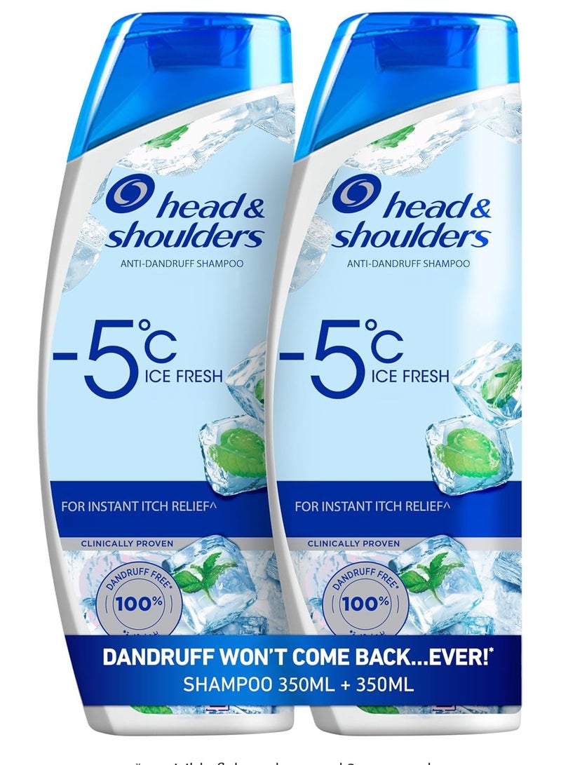 شامبو آيس فريشنس المضاد للقشرة لجميع أنواع الشعر، 350 مل، عبوة من قطعتين