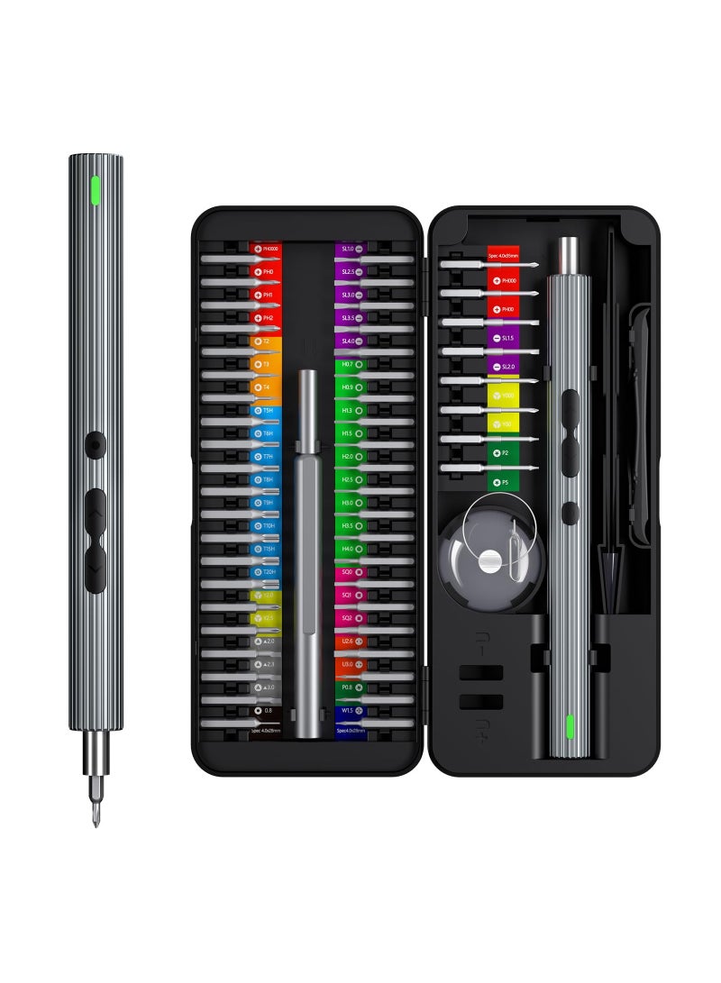 Zikra 58 In 1 Electric Screwdriver Set, Rechargeable Cordless Screwdriver Kit, Precision Repair Tool Kit with 50 Bits, Led Lights, Carrying Case, for Watches, Phones, Glasses, Precision Instruments - Image 1