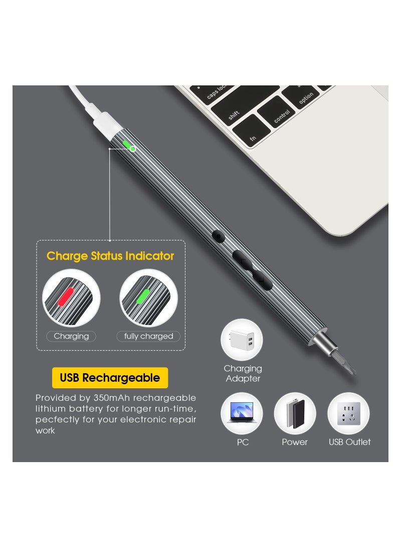 Zikra 58 In 1 Electric Screwdriver Set, Rechargeable Cordless Screwdriver Kit, Precision Repair Tool Kit with 50 Bits, Led Lights, Carrying Case, for Watches, Phones, Glasses, Precision Instruments - Image 5