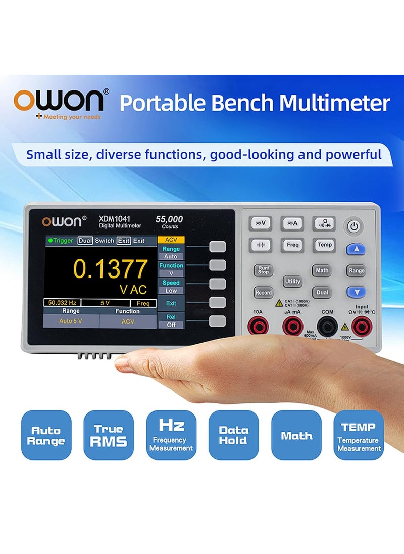 Owon - OWON XDM1041 Mini Desktop Digital Multimeter 37in LCD Mini Digital Multimeter True RMS Temperature Tester Meter - Image 1