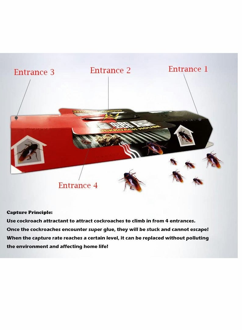 SOLARAE Cockroach Traps, 10 Pcs Cockroach Trap Killer House Pest Control Strong Sticky Glue Traps with Non-Toxic Bait Premium Spiders Ants Cockroach Killer - Image 5