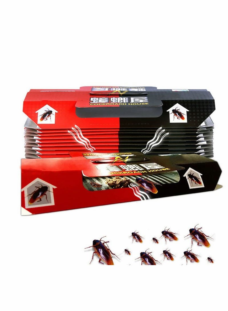 SOLARAE Cockroach Traps, 10 Pcs Cockroach Trap Killer House Pest Control Strong Sticky Glue Traps with Non-Toxic Bait Premium Spiders Ants Cockroach Killer - Image 1