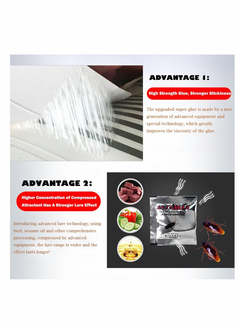 SOLARAE Cockroach Traps, 10 Pcs Cockroach Trap Killer House Pest Control Strong Sticky Glue Traps with Non-Toxic Bait Premium Spiders Ants Cockroach Killer - Image 4
