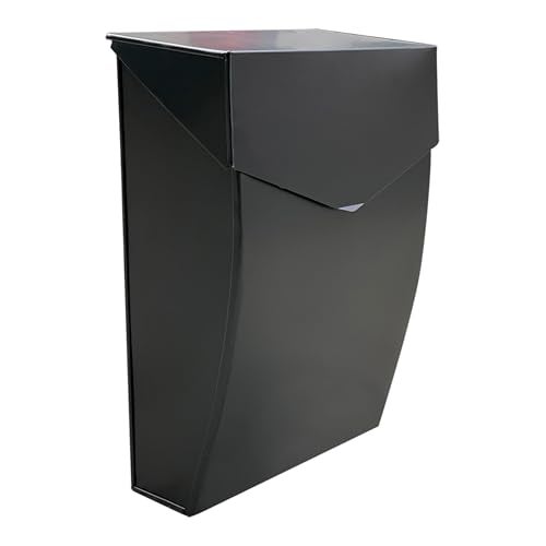 NACH Black Mailbox Wall Mount, 4.8 x 10 x 13 inch Wall Mounted Mailboxes for Outside, Waterpoof Mailbox for House - The Bradley Large Mail Box - Image 1