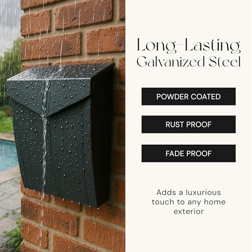 NACH Black Mailbox Wall Mount, 4.8 x 10 x 13 inch Wall Mounted Mailboxes for Outside, Waterpoof Mailbox for House - The Bradley Large Mail Box - Image 5