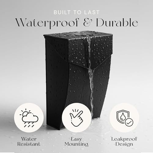 NACH Black Mailbox Wall Mount, 4.8 x 10 x 13 inch Wall Mounted Mailboxes for Outside, Waterpoof Mailbox for House - The Bradley Large Mail Box - Image 4