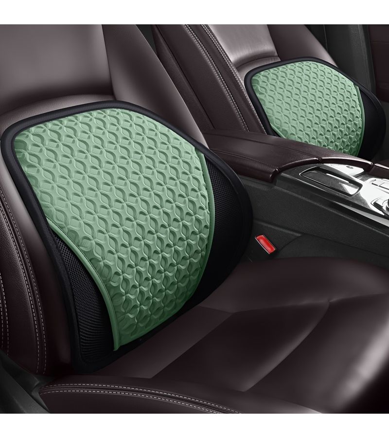 Mint Green Breathable Gel Waist Support Car Seat Cushion Non Slip Comfort Summer Cooling Mat - Image 1