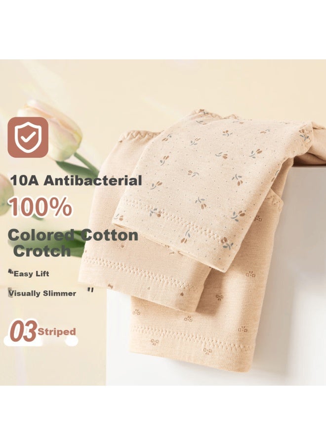Dingguagua Dingguagua Women's Cotton Mid-waist Printed Breathable Triangle Underwear 3-pack Small Bow 160