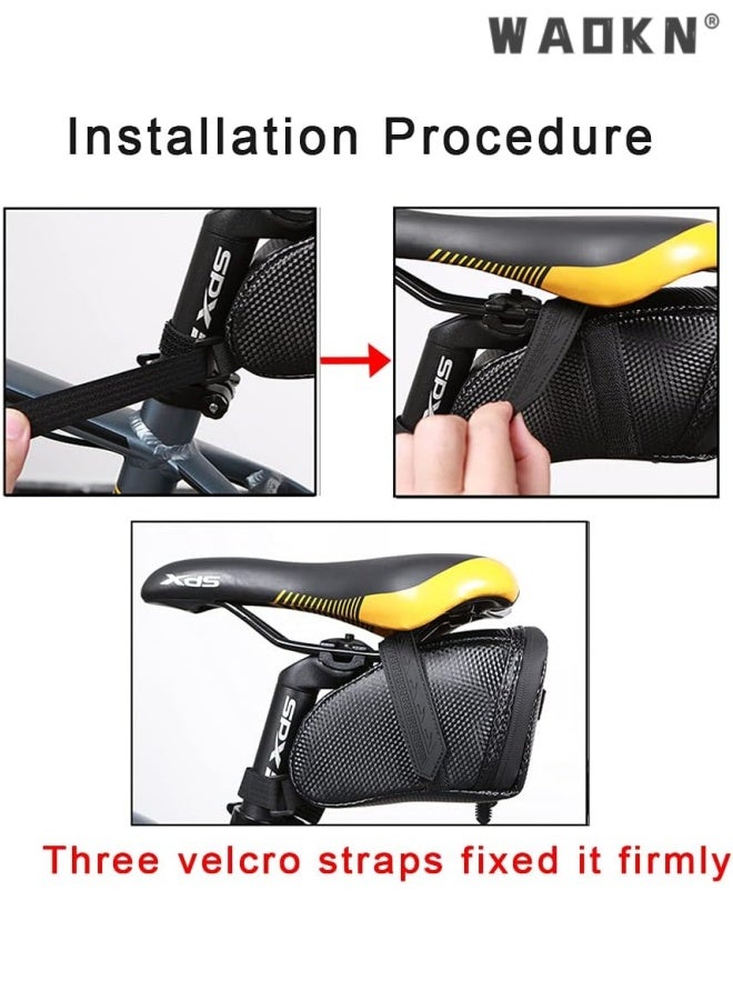 WAOKN Bicycle Seat Bag Water Proof , Bike Pack Under Seat,Wedge Saddle Bag for Bike , Cycling Accessories , Durable and sturdy , waterproof and moisture-proof , pressure-resistant and drop-proof , Wear-resistant and stain-resistant , black . - Image 4