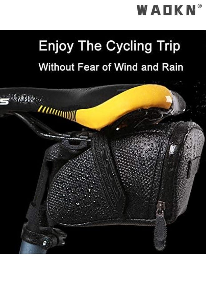 WAOKN Bicycle Seat Bag Water Proof , Bike Pack Under Seat,Wedge Saddle Bag for Bike , Cycling Accessories , Durable and sturdy , waterproof and moisture-proof , pressure-resistant and drop-proof , Wear-resistant and stain-resistant , black . - Image 3