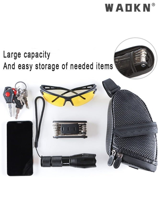 WAOKN Bicycle Seat Bag Water Proof , Bike Pack Under Seat,Wedge Saddle Bag for Bike , Cycling Accessories , Durable and sturdy , waterproof and moisture-proof , pressure-resistant and drop-proof , Wear-resistant and stain-resistant , black . - Image 5