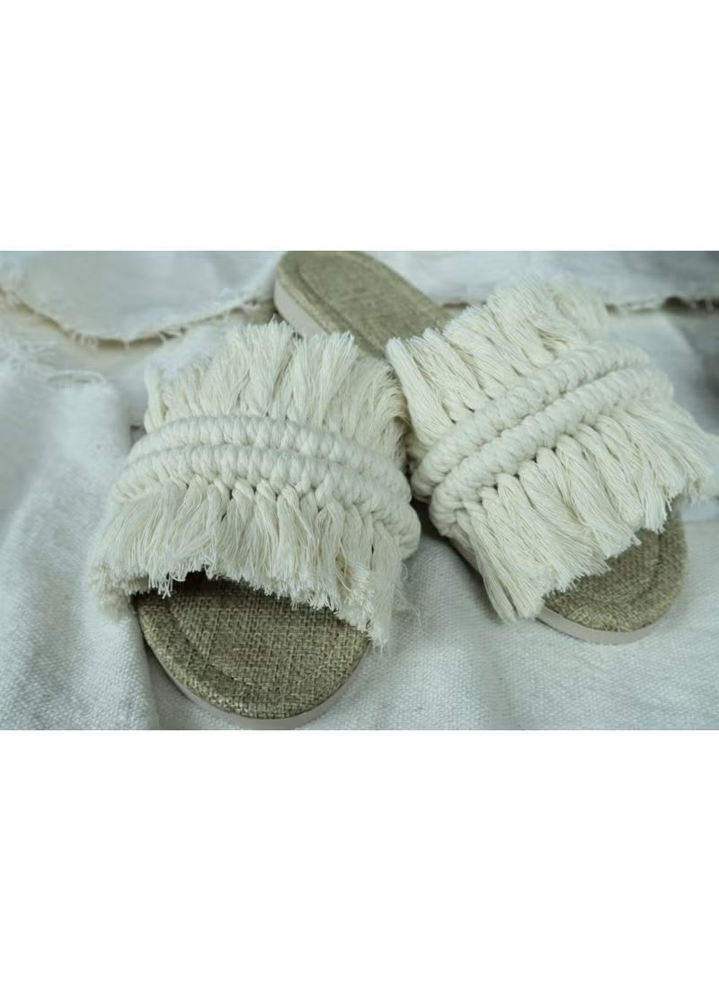 انتيكيانو سليبر مكرمي – تصميم بوهيمي يدوي من القطن – المقاسات 39 - Image 4