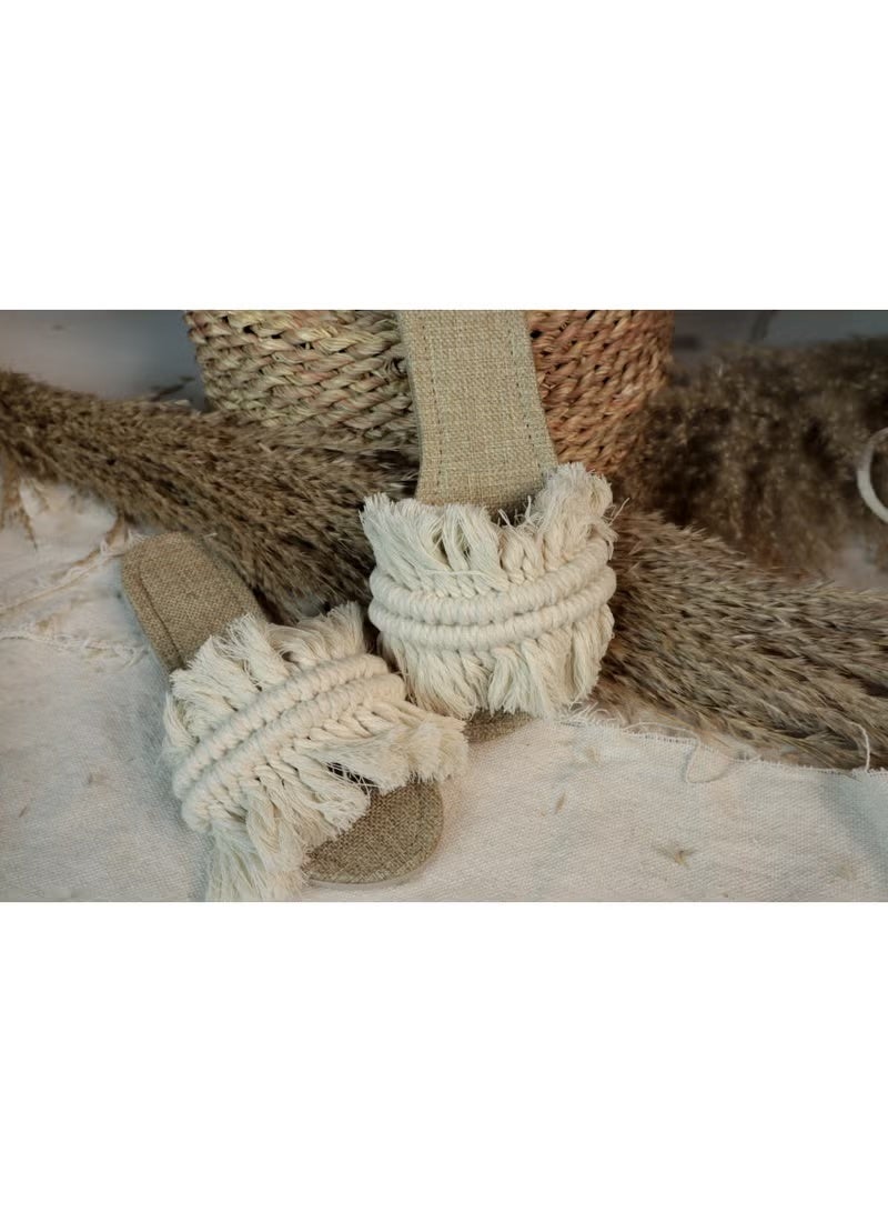 انتيكيانو سليبر مكرمي – تصميم بوهيمي يدوي من القطن – المقاسات 39 - Image 3