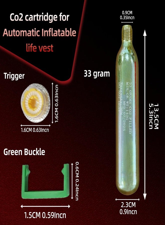 HWAYAN 33g CO2 Rearming Kit Cylinder for Auto/Manual Inflatable Life Jacket - Image 1