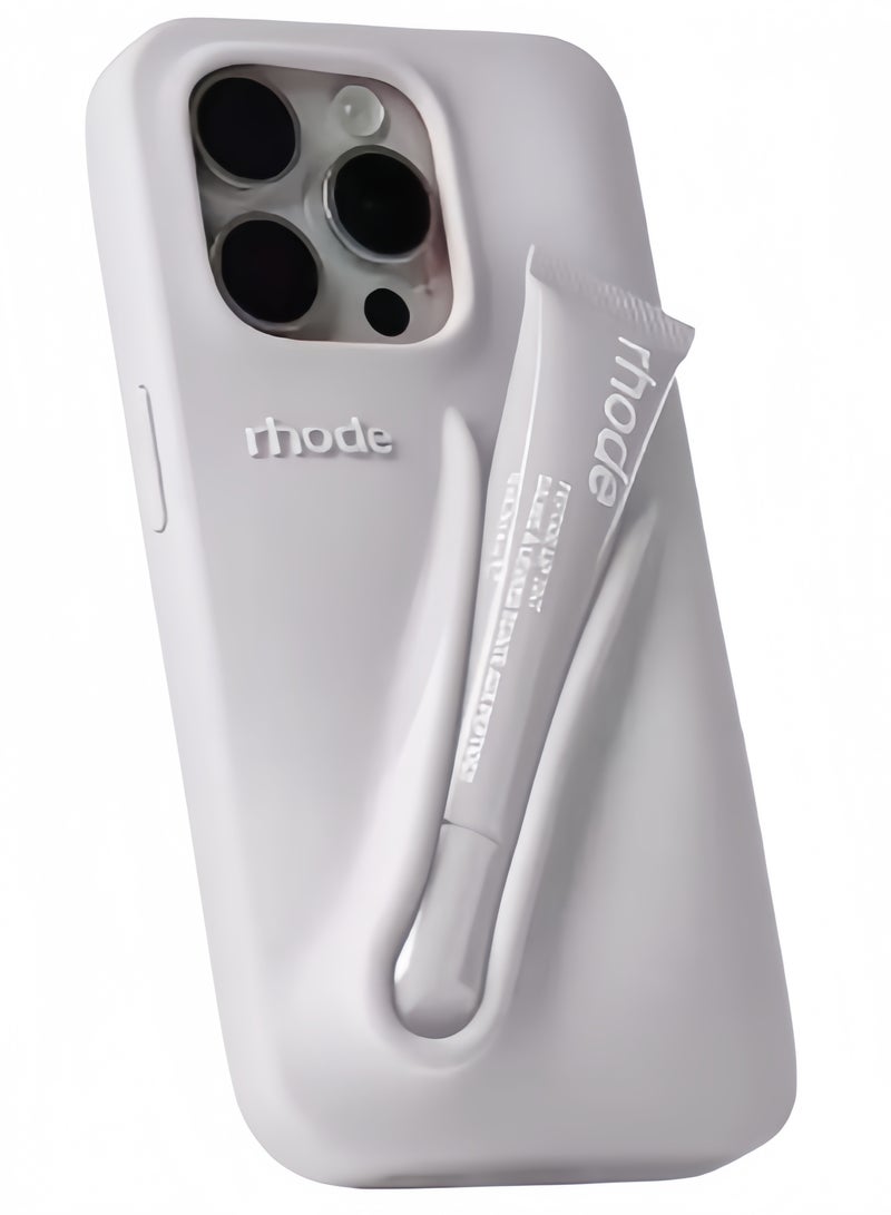 rhode Silicone Lip Holder for Cell Phone, Lip Gloss Adhesive Sleeve for Phone, Lip Holder Stick-on Phone Case, Back Stick On Holder for iPhone Phones（Unscented） - Image 1