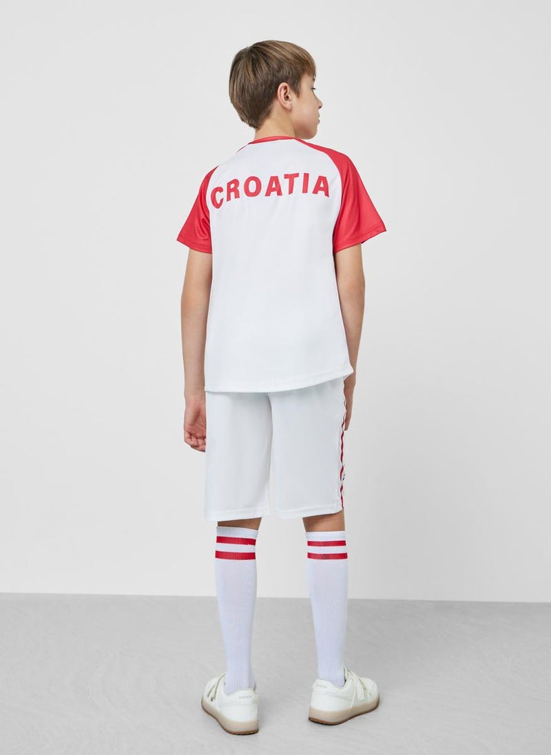 Styli Teens Croatia Print Jersey T-Shirt and Shorts FIFA Football Set - Image 3