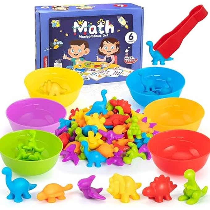 ألعاب للأطفال من 3-5 سنوات للأولاد والبنات، ألعاب الديناصورات التعليمية للعد، ألعاب فرز والتعرف على الأرقام، ألعاب تعلم الرياضيات المبكرة للأطفال في مرحلة ما قبل المدرسة هدايا للأولاد والبنات - Image 2