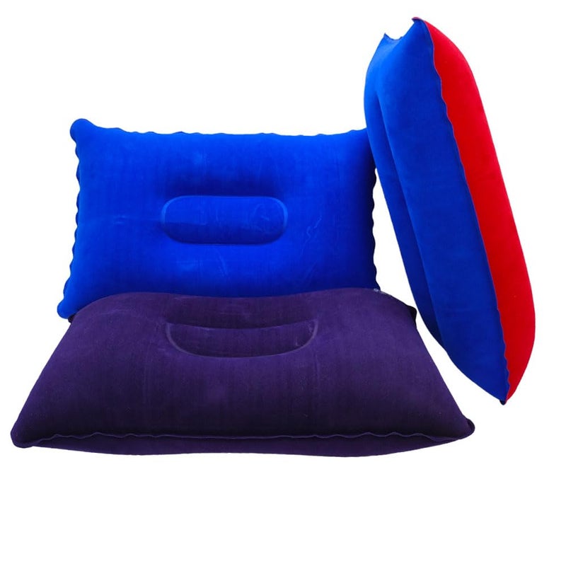 MXJZW MXJZW 3 Pack Camping Travel Pillow Small Squared Flocked Fabric Air Pillow Compact Comfortable and Ergonomic Inflatable Pillow Used to Support Camping and Hiking 