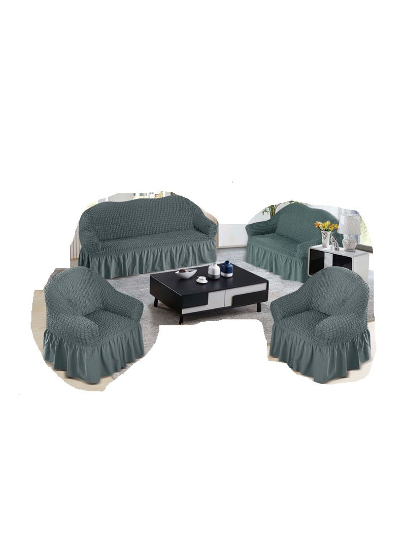 7 Seater (3+2+1+1) Super Stretchable Anti-Wrinkle Slip Resistant Sofa Cover Set