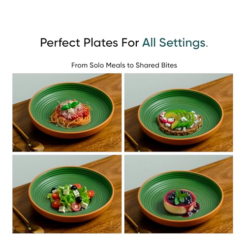 Shay Pasta Plate Set, 21cm, 2 Pieces, Klay Green | Matte Finish | Pasta Bowl | Deep Plate (Pasta Plate - Klay Green) - Image 4